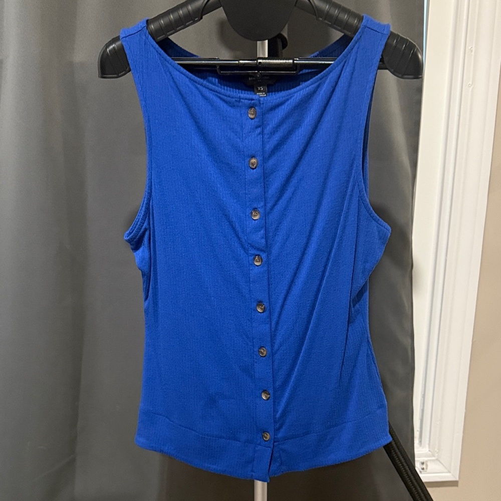 Banana Republic Factory Royal Blue Sleeveless Button-Down Shirt